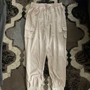 Cream Cargo Joggers